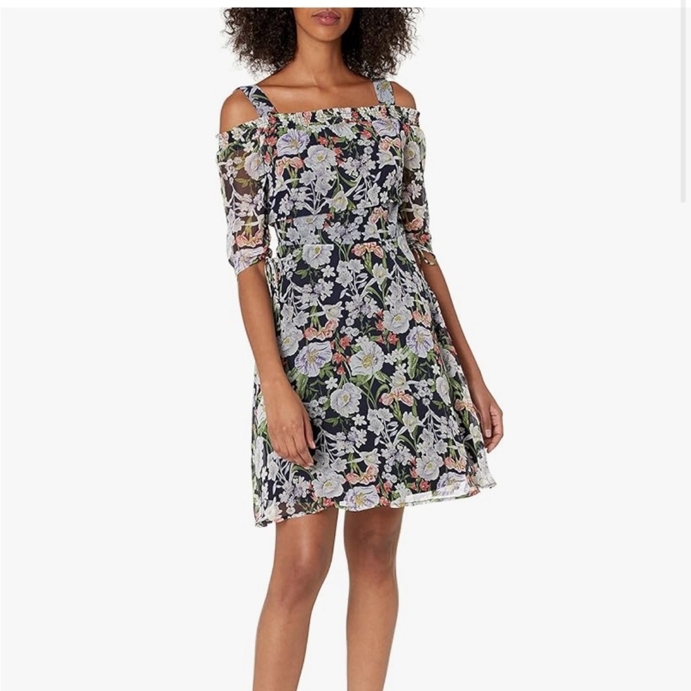 NWT Sam Edelman Floral Off-Shoulder w/removable straps Dress 10 - Picture 1 of 15